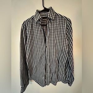 Men’s ZARA black checkered shirt